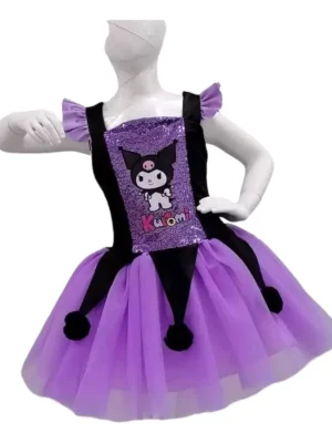 Vestido Corset Ajustable Kuromi Lentejuelas Tul