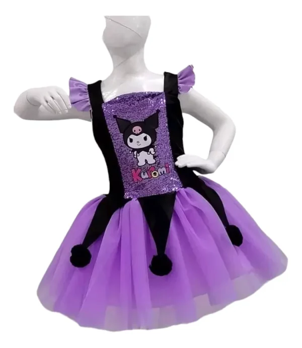 Vestido Corset Ajustable Kuromi Lentejuelas Tul