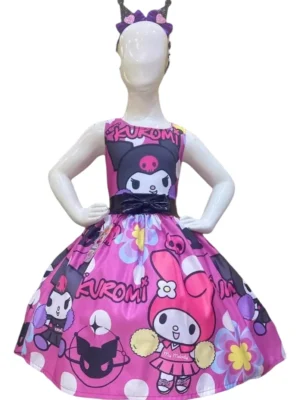 Vestido Kuromi Rosa