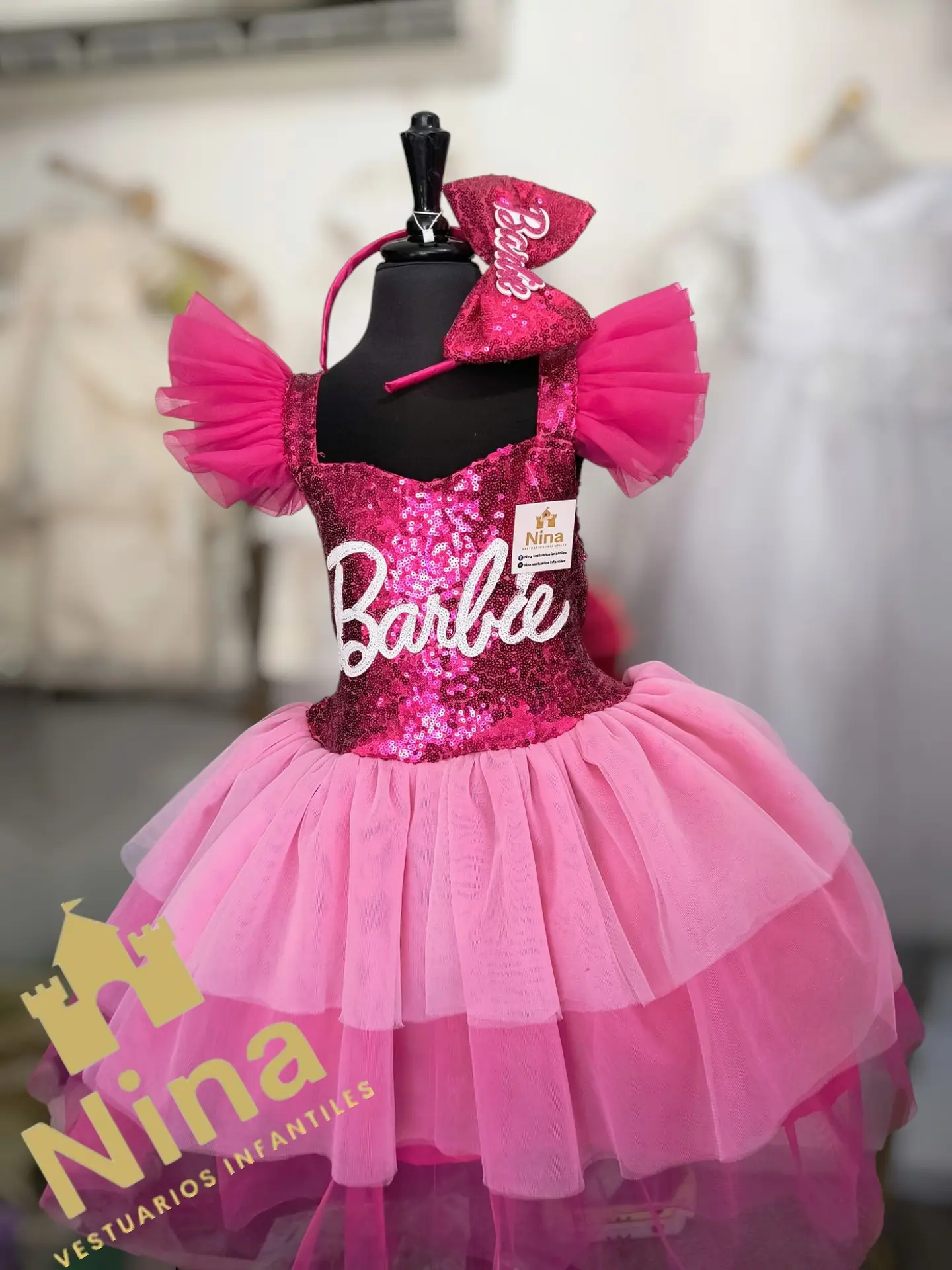 Vestido de Barbie Tricolor