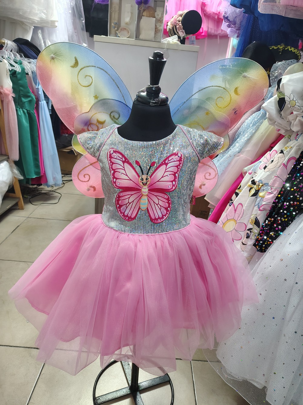 Vestido de Hada Mariposa Rosa Infantil - Image 2
