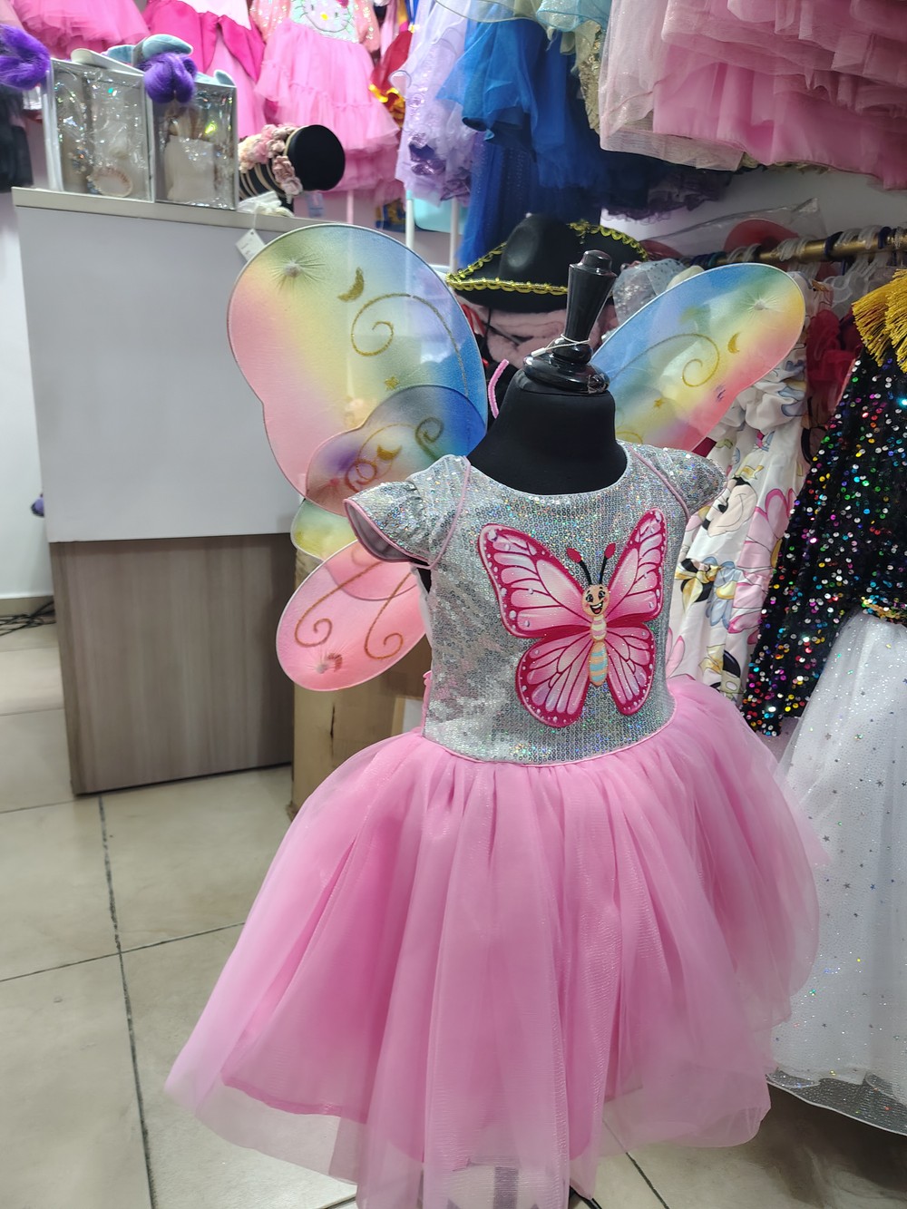 Vestido de Hada Mariposa Rosa Infantil - Image 5