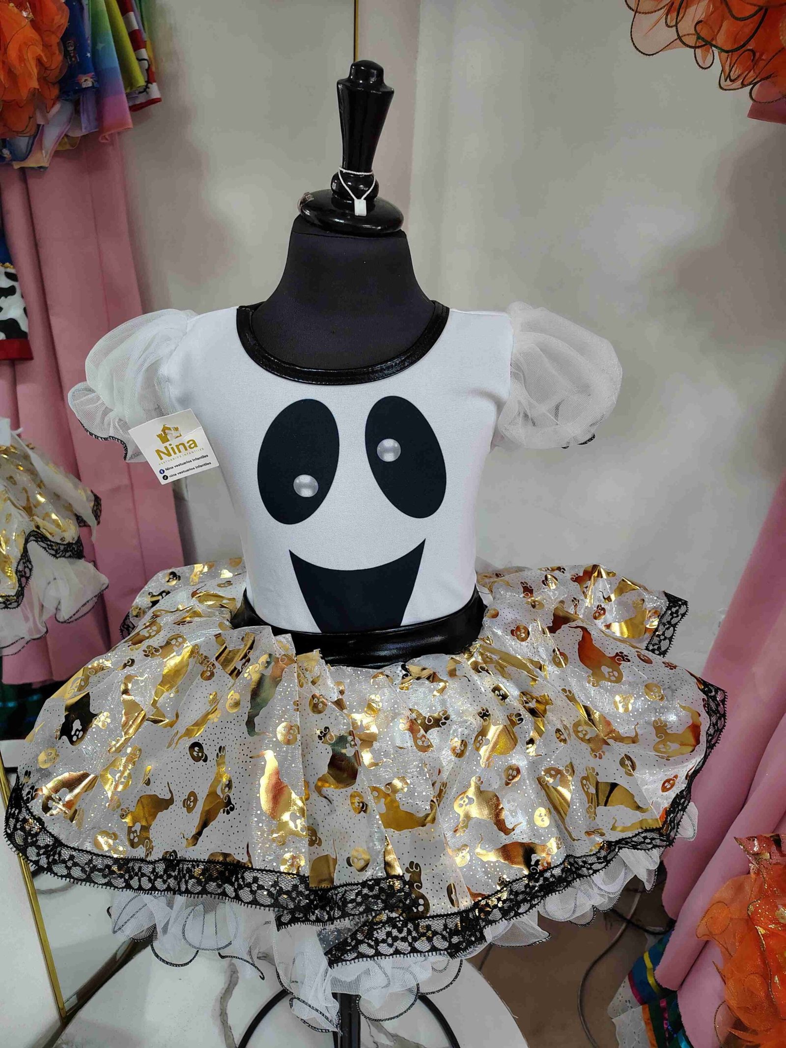 Vestido Infantil de Fantasmita Blanco - Disfraz de Halloween - Imagen 4