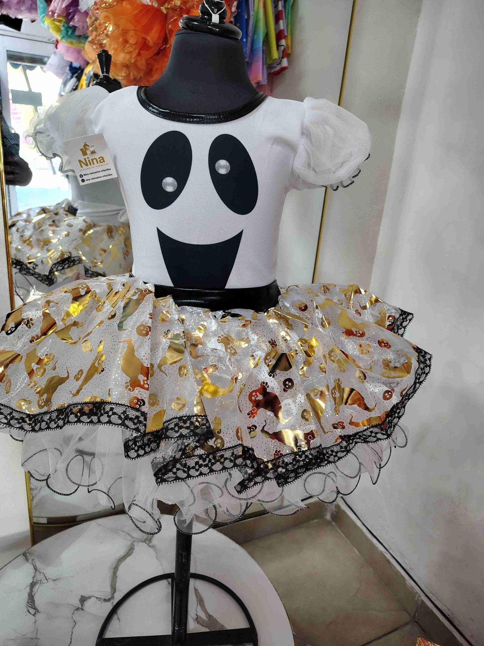 Vestido Infantil de Fantasmita Blanco - Disfraz de Halloween - Imagen 3