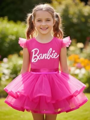 Vestido Tutú Rosa Fucsia Banbie