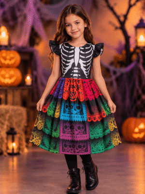 Disfraz Infantil Catrina Esqueleto Mexicano